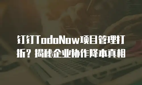 钉钉TodoNow项目管理打折？揭秘企业协作降本真相