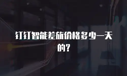 钉钉智能差旅价格多少一天的？