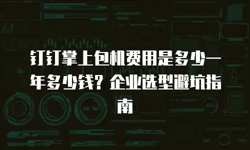 钉钉掌上包机费用是多少一年多少钱？企业选型避坑指南