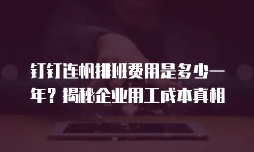 钉钉连帆排班费用是多少一年？揭秘企业用工成本真相