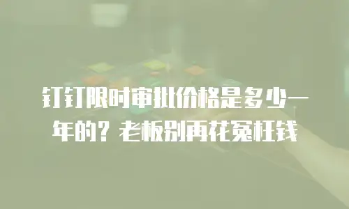 钉钉限时审批价格是多少一年的？老板别再花冤枉钱