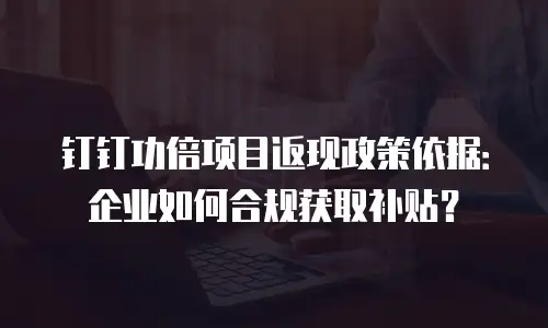 钉钉功倍项目返现政策依据：企业如何合规获取补贴？
