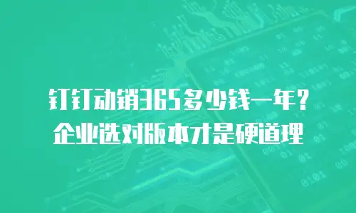 钉钉动销365多少钱一年？企业选对版本才是硬道理
