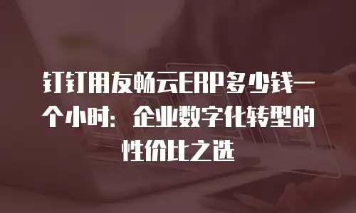 钉钉用友畅云ERP多少钱一个小时：企业数字化转型的性价比之选