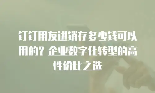 钉钉用友进销存多少钱可以用的？企业数字化转型的高性价比之选