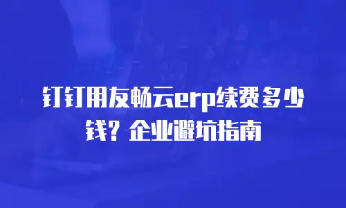钉钉用友畅云erp续费多少钱？企业避坑指南