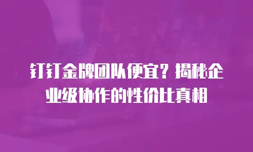 钉钉金牌团队便宜？揭秘企业级协作的性价比真相