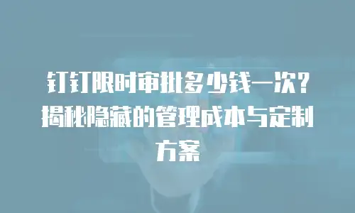 钉钉限时审批多少钱一次？揭秘隐藏的管理成本与定制方案