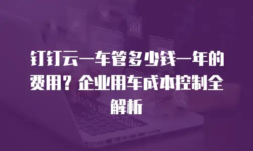 钉钉云一车管多少钱一年的费用？企业用车成本控制全解析