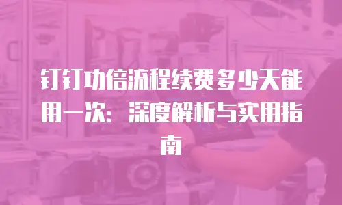 钉钉功倍流程续费多少天能用一次：深度解析与实用指南