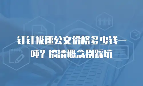 钉钉极速公文价格多少钱一吨？搞清概念别踩坑