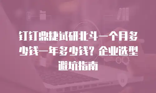 钉钉鼎捷试研北斗一个月多少钱一年多少钱？企业选型避坑指南