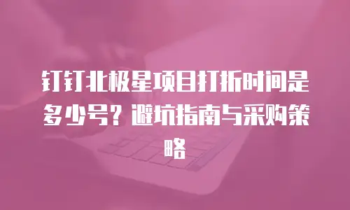 钉钉北极星项目打折时间是多少号？避坑指南与采购策略
