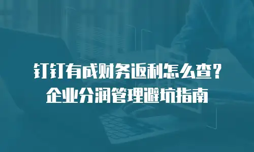 钉钉有成财务返利怎么查？企业分润管理避坑指南