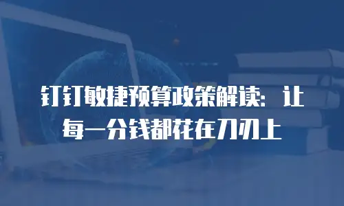 钉钉敏捷预算政策解读：让每一分钱都花在刀刃上