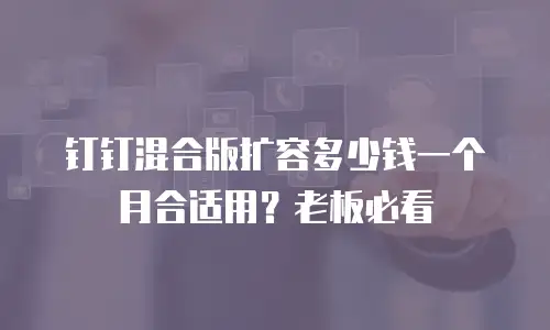 钉钉混合版扩容多少钱一个月合适用？老板必看