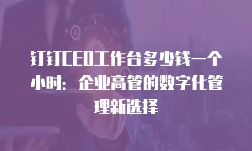 钉钉CEO工作台多少钱一个小时：企业高管的数字化管理新选择