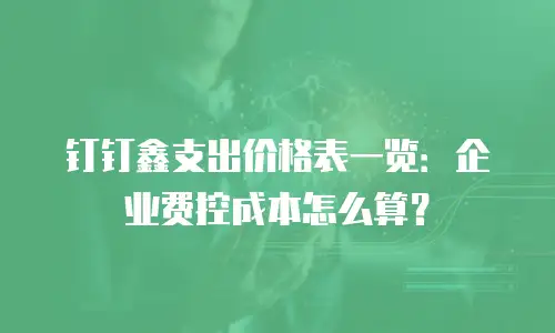 钉钉鑫支出价格表一览：企业费控成本怎么算？