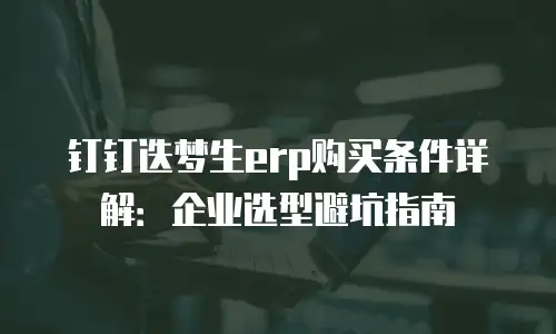 钉钉迭梦生erp购买条件详解：企业选型避坑指南