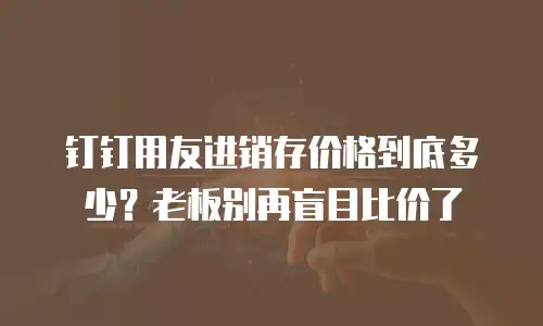 钉钉用友进销存价格到底多少？老板别再盲目比价了
