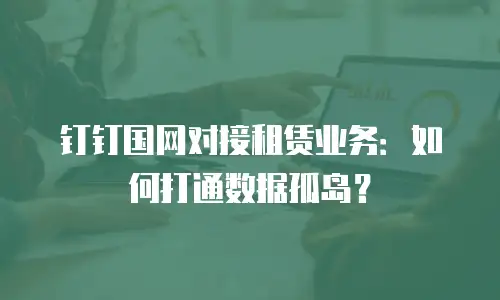 钉钉国网对接租赁业务：如何打通数据孤岛？