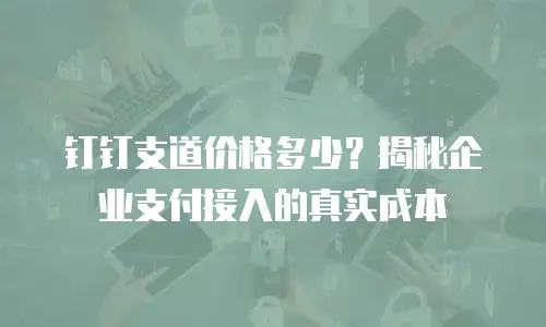 钉钉支道价格多少？揭秘企业支付接入的真实成本