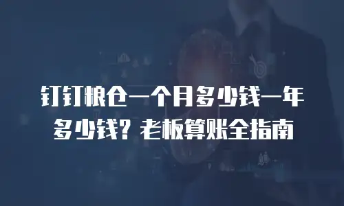 钉钉粮仓一个月多少钱一年多少钱？老板算账全指南