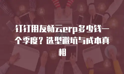 钉钉用友畅云erp多少钱一个季度？选型避坑与成本真相