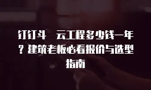 钉钉斗栱云工程多少钱一年？建筑老板必看报价与选型指南