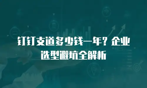 钉钉支道多少钱一年？企业选型避坑全解析