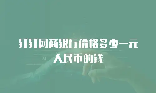 钉钉网商银行价格多少一元人民币的钱
