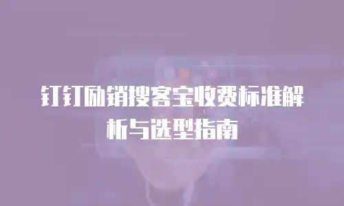 钉钉励销搜客宝收费标准解析与选型指南