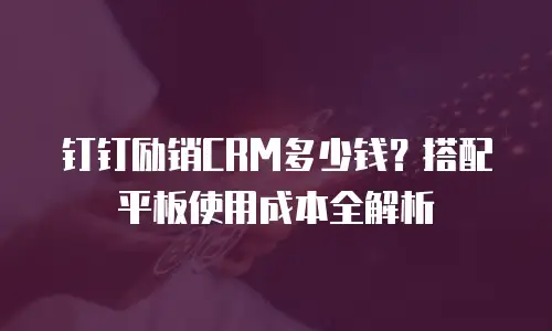 钉钉励销CRM多少钱？搭配平板使用成本全解析