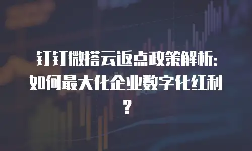 钉钉微搭云返点政策解析：如何最大化企业数字化红利？
