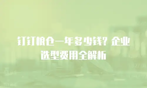钉钉粮仓一年多少钱？企业选型费用全解析