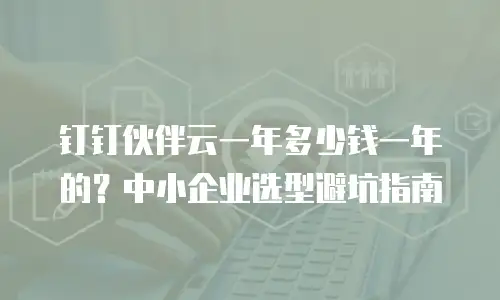 钉钉伙伴云一年多少钱一年的？中小企业选型避坑指南