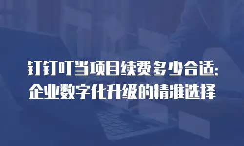 钉钉叮当项目续费多少合适：企业数字化升级的精准选择