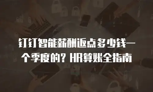 钉钉智能薪酬返点多少钱一个季度的？HR算账全指南