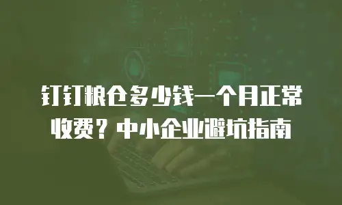 钉钉粮仓多少钱一个月正常收费？中小企业避坑指南