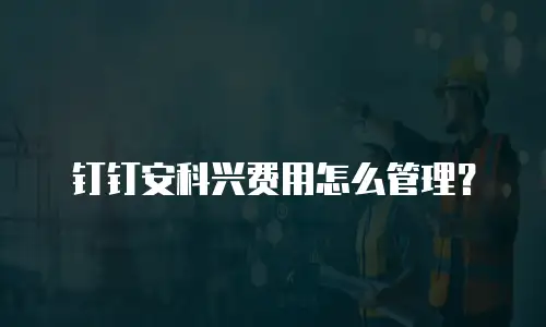 钉钉安科兴费用怎么管理？
