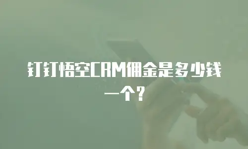 钉钉悟空CRM佣金是多少钱一个？