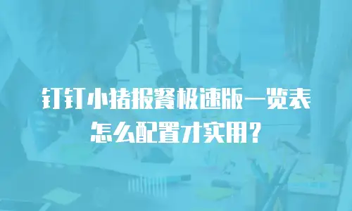 钉钉小猪报餐极速版一览表怎么配置才实用？