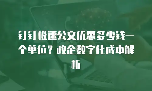 钉钉极速公文优惠多少钱一个单位？政企数字化成本解析