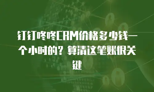 钉钉咚咚CRM价格多少钱一个小时的？算清这笔账很关键