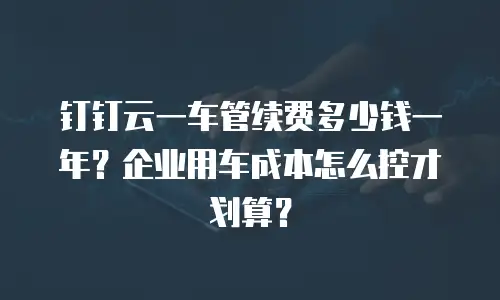 钉钉云一车管续费多少钱一年？企业用车成本怎么控才划算？