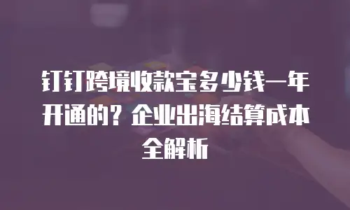 钉钉跨境收款宝多少钱一年开通的？企业出海结算成本全解析