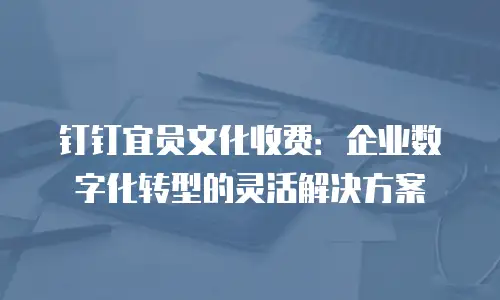 钉钉宜员文化收费：企业数字化转型的灵活解决方案