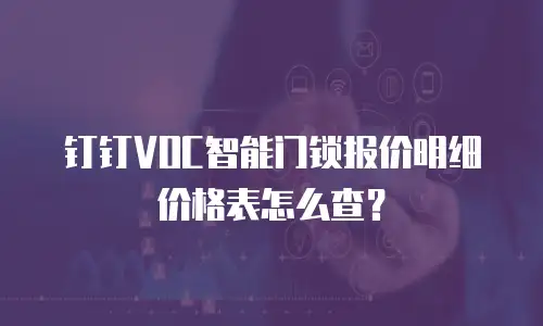 钉钉VOC智能门锁报价明细价格表怎么查？