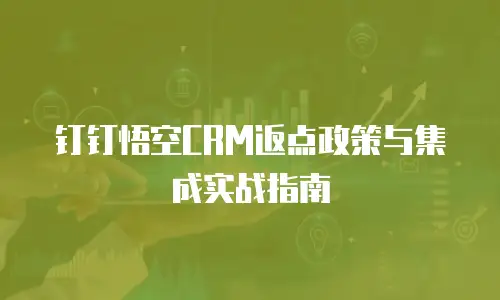 钉钉悟空CRM返点政策与集成实战指南