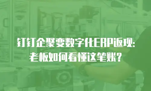 钉钉企聚变数字化ERP返现：老板如何看懂这笔账？